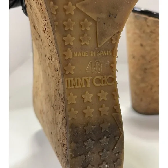 Jimmy Choo Black Wedge Sandals - Picture 3 of 13